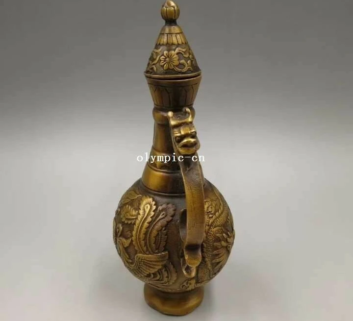 8 дюймов медная резная статуя дракона Феникса | Дом и сад