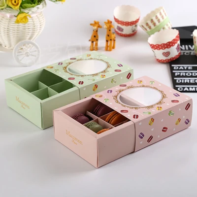 Лучшая цена! 6 слот макаронная упаковка коробка Макарон печати упаковки