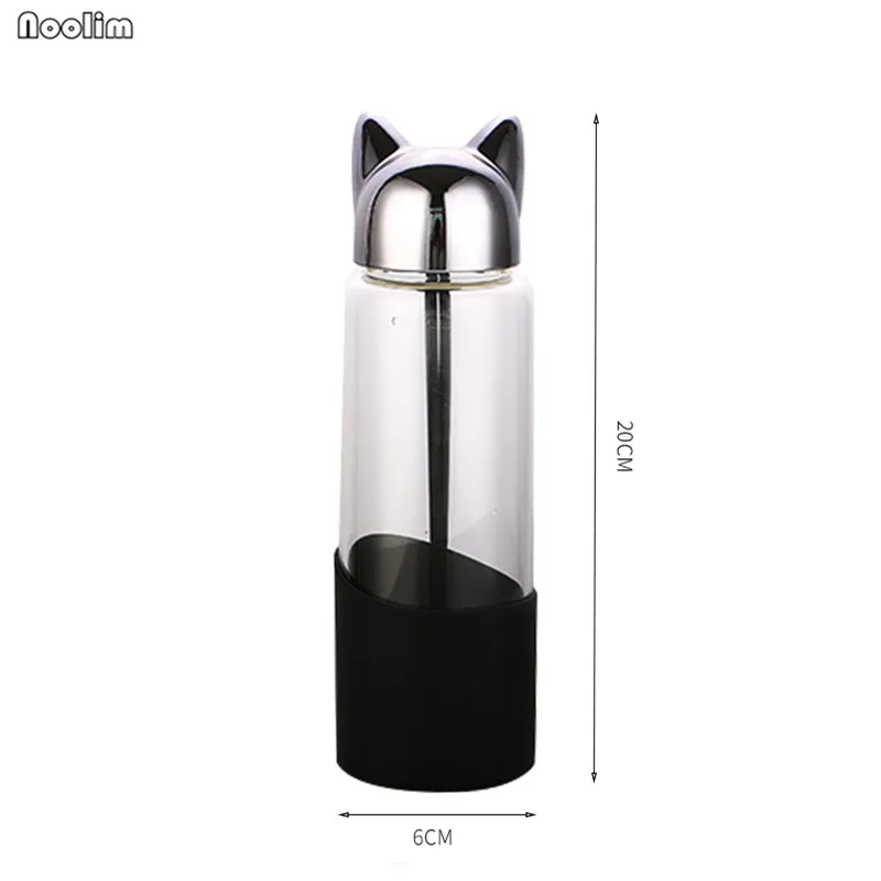 Креативная стеклянная бутылка для воды портативная милая мультяшная спорта на