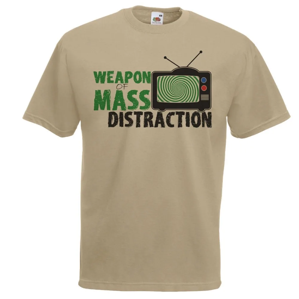 

Hipster Tees Summer Mens T Shirt Mens Khaki Weapon Of Mass Distraction T-Shirt Truth Seeker Conspiracy Tshirtfree T Shirts