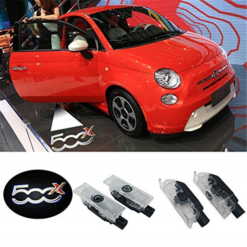 QCDIN 2 шт. для PUNTO 500X 500L OEM Автомобильный светодиодный фонарик-проектор изображений с логотипом Ghost Shadow, светодиодный приветственный свет