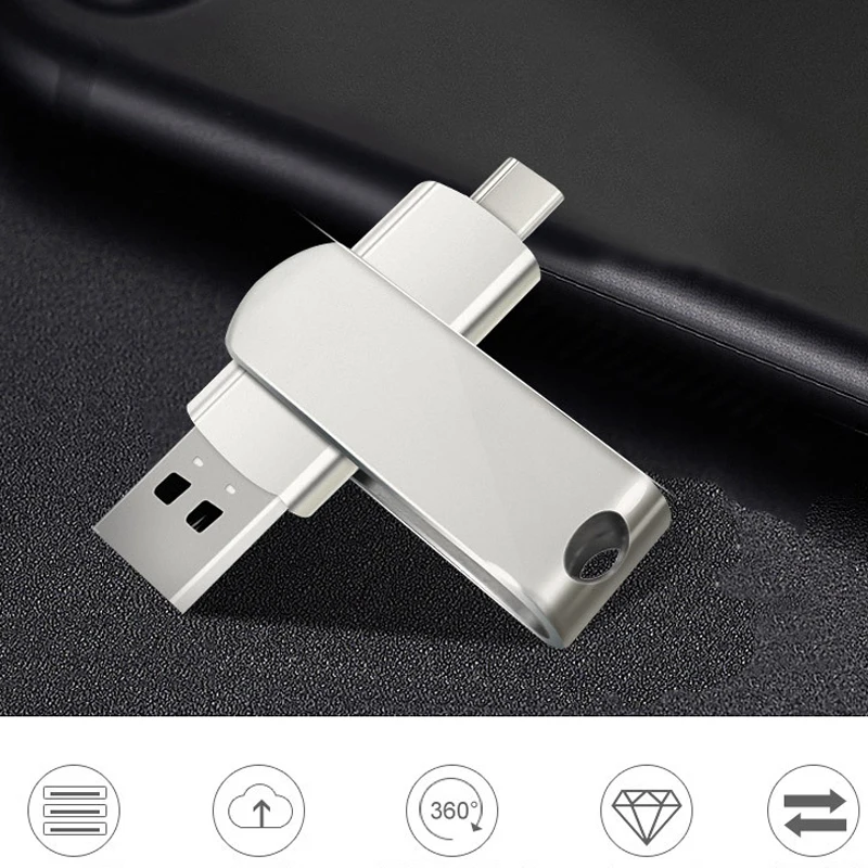 Металлическая флеш-карта USB Type-C OTG флеш-накопитель 32 ГБ 16 64 128 Micro 3 0 для смартфонов