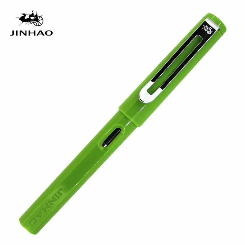 Jinhao599a авторучка чернильная ручка прозрачный пластик Pluma Stylo Plume Vulpen Stilografica канцелярский подарок для студента ручка опционально - Цвет: 599Aqingcaolv