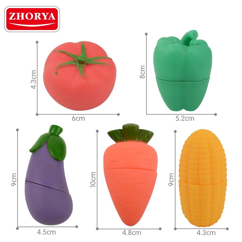 

Zhorya 5pcs/Set Environmental Plastic Fruit Vegetables Cutting Toys Early Development and Education Toy for Baby kids