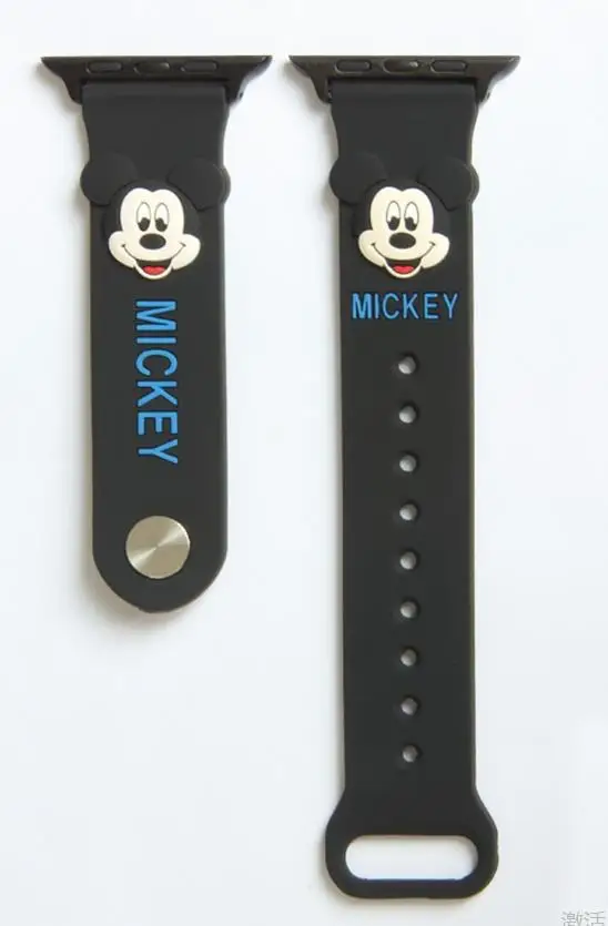 strap Часы с рисунком Minnie на циферблате Ремешки для наручных часов мягкий чехол для iWatch серии 1234 чехол для Apple Watch 38 мм 44 мм 42 мм милые уши Микки Мауса и 40 мм - Цвет ремешка: strap