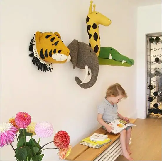 Оригинальная плюшевая кукла с головой животного фламинго жираф лиса Зебра слон