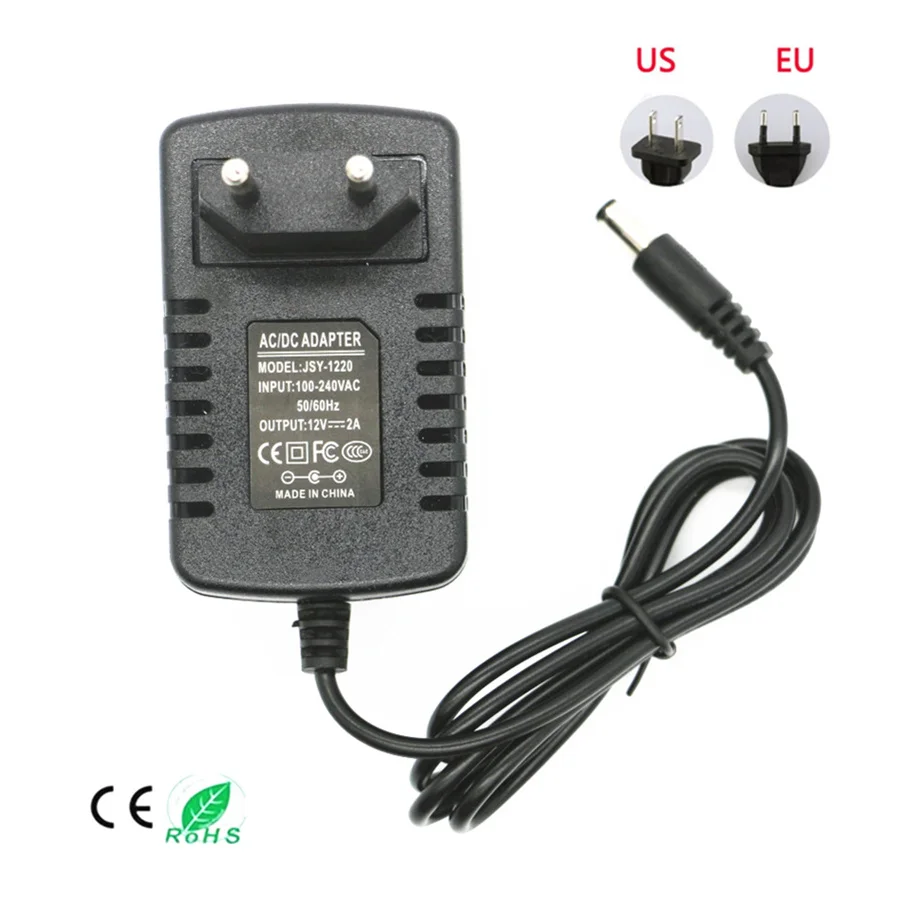 

US/EU Plug Power Supply Adapter AC 110-240V to DC 12V 2A/3A 24W/36W For LED Strips Light Converter Adapter Switching Charger