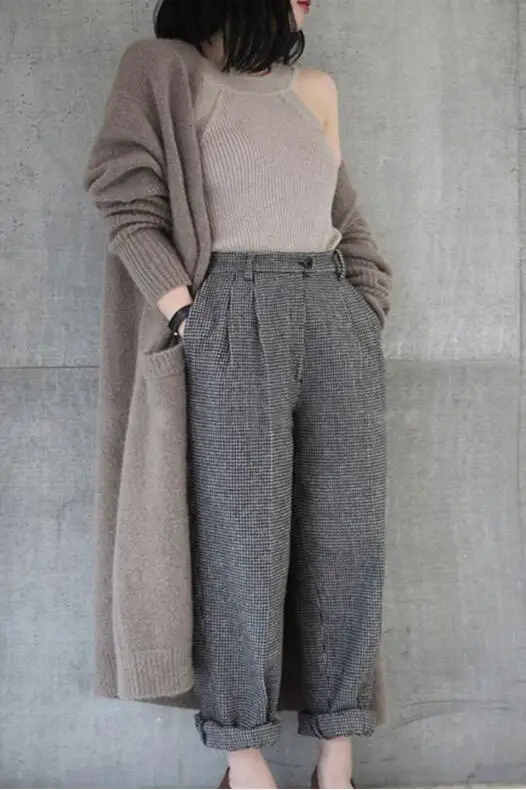 2019 Casual Sexy Style Design Open Cardigans Women Knitted cashmere Blend Sweater Coat Super X Long for spring autumn SR196 |