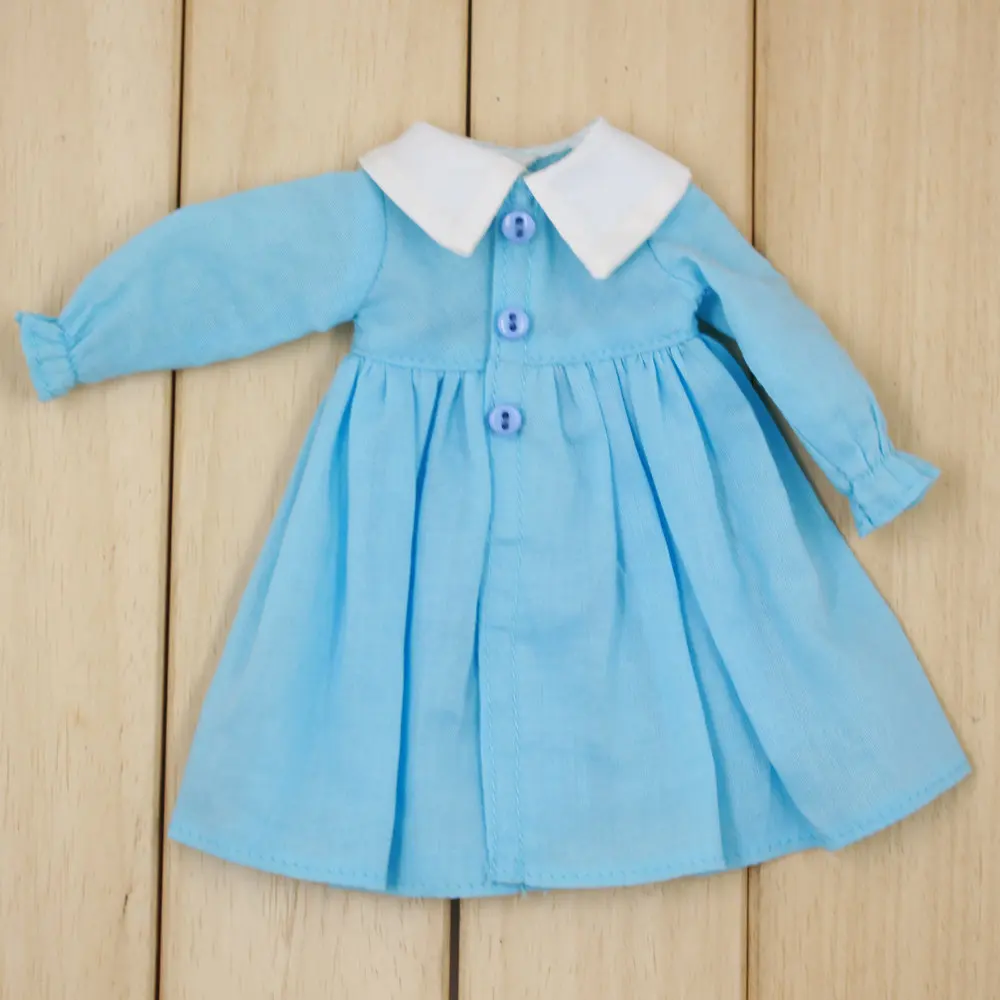Наряды для ICY Blyth doll синее простое платье с кружевными носками, шляпой и сумкой, одежда для досуга для 1/6 суставов - Цвет: Like the picture
