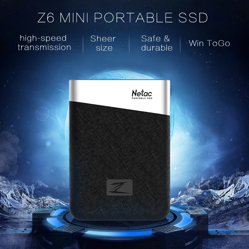 Netac Z6 портативный SSD мини внешний твердотельный накопитель 240 ГБ 480 ГБ 960 ГБ type-c USB3.1 Супер Скоростной для настольного ноутбука