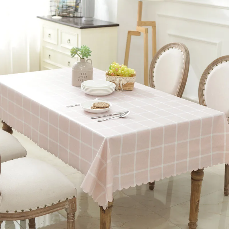 Plaid Printed PVC Waterproof Table Cloth Oil-proof Anti-hot Cover Rectangular Coffee Square Circle Tablecloth | Дом и сад