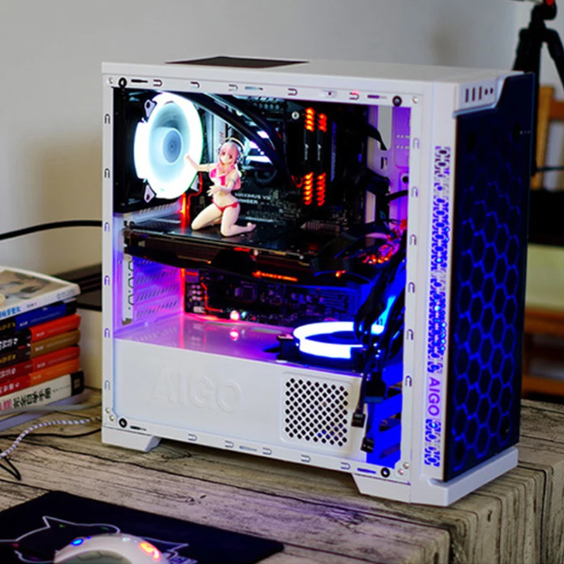DIY настольный игровой компьютер ATX чехол с поддержкой ATX/ Micro материнская плата по