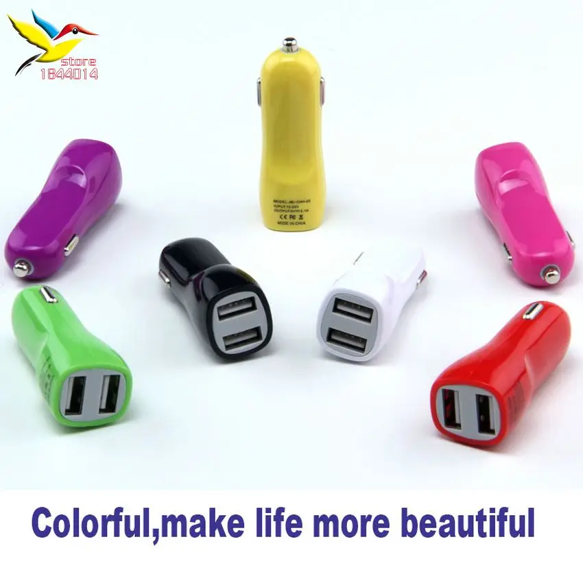 

1000 шт., автомобильное зарядное устройство с двумя USB-портами, а и а