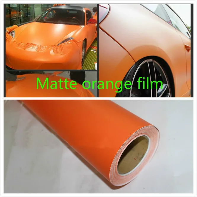 Матовая оранжевая пленка виниловая оберточная самоклеющаяся для стайлинга