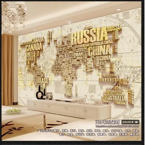 Пользовательские фото обои 3d Настенная Обои британская корзина карта мира фон