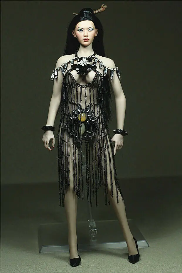 

Collectible 1/6 Scale Sexy Female Black Skirt Diamond Accessories Model For 12" TBLeague Large BustAction Figure Body Doll Toys