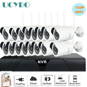 Беспроводная IP-камера NVR система видеонаблюдения 720P 16CH wifi наружная Водонепроницаемая цилиндрическая IP-камера видеонаблюдения s IR Cut 1080P комплекты видеонаблюдения
