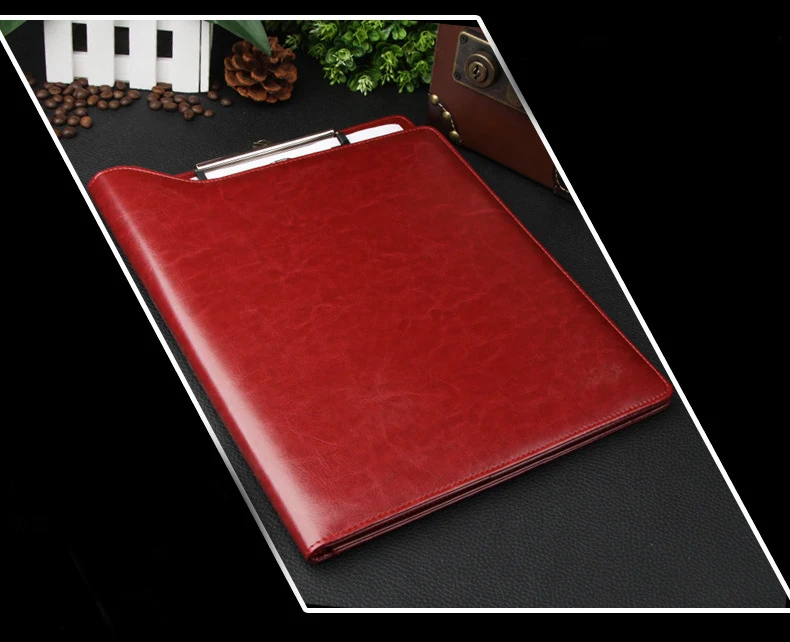 

A4 Red Leather Password Document Bag Manager File Folder TPN071