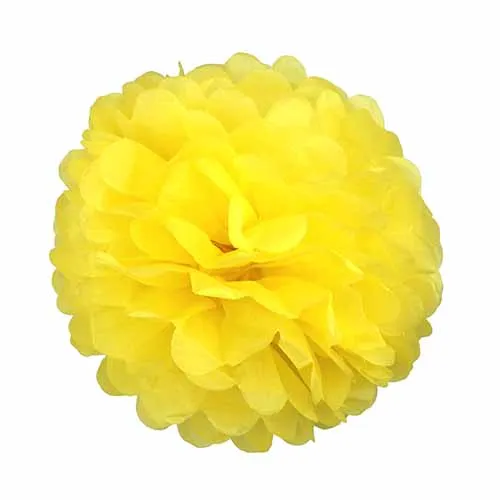 yellow 6 шт " /15 см декоративные ткани Бумага помпоны в виде цветов Свадебные украшения дома, хороший подарок на день рождения, для праздника вечерние поставки - Цвет: yellow
