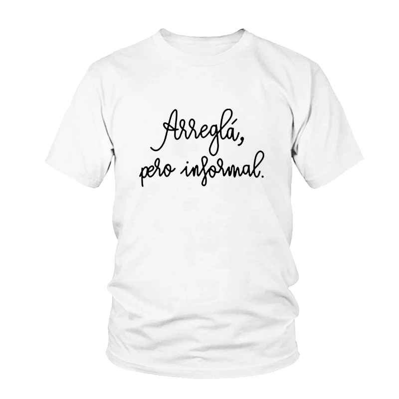 

Spanish Letter Print T-shirts Tops Black White Gray Short Sleeve Round Neck Casual Design Hipster Women T Shirt Tees