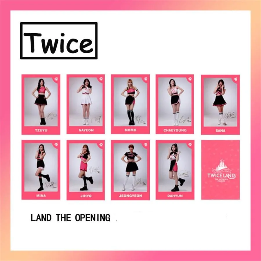 Type 10 Kpop дважды Бумага фото карты Момо Tzuyu Nayeon самодельные автограф Фотокарта плакат 9 шт./компл - Цвет: Type 10