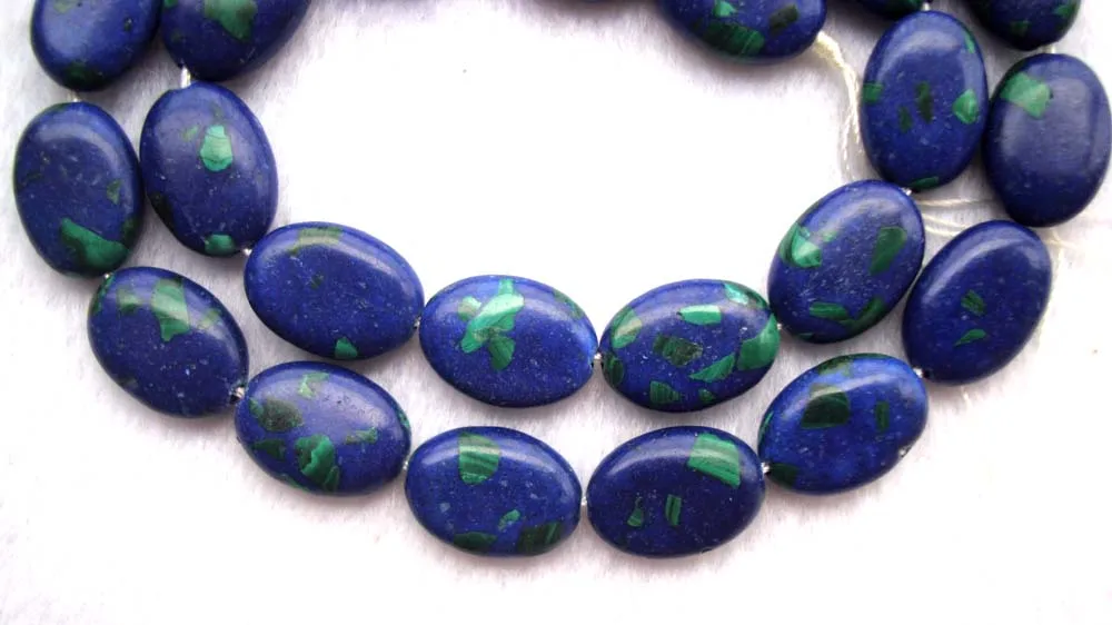 Плоские овальные бусины Azurite из Малахита свободные серьги-браслет | Украшения и