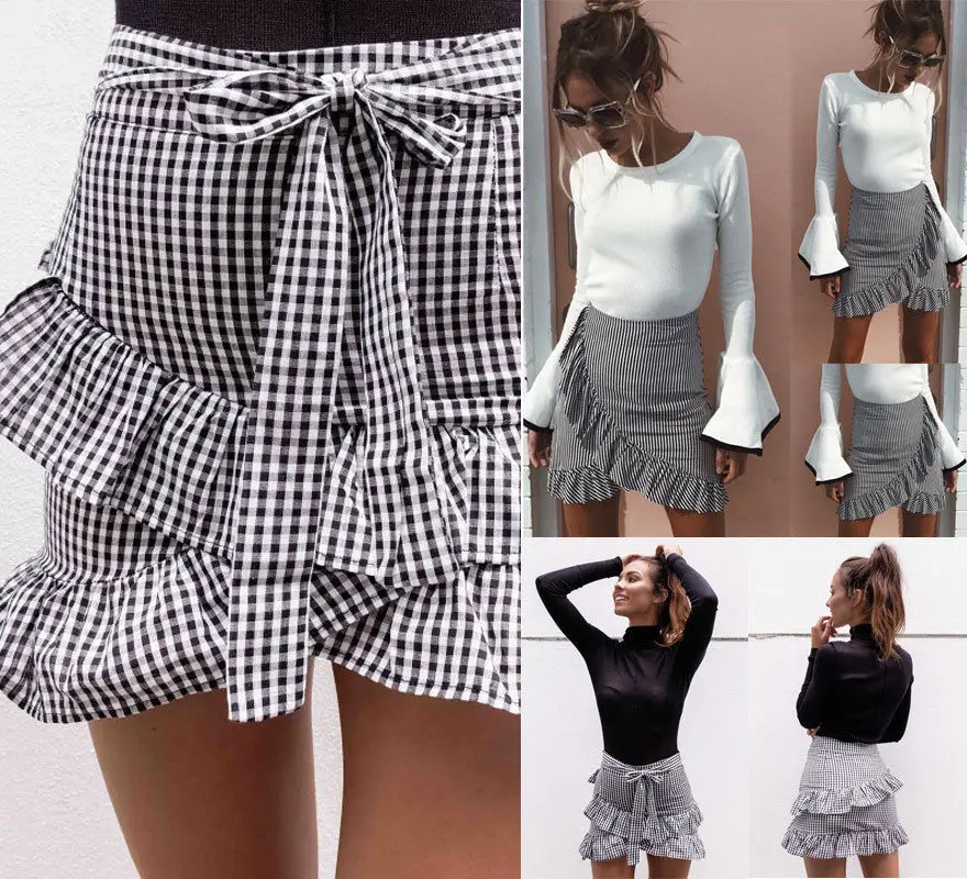 Женская стрейчевая простая плиссированная юбка с высокой талией расклешенная в