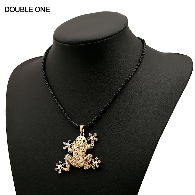 Модное Длинное Ожерелье в виде лягушки ювелирные изделия подвеска с кристаллами