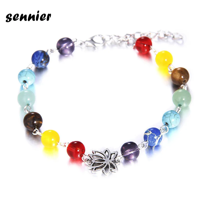 Браслет с бусинами из натурального камня браслет кленовыми листьями для женщин 7