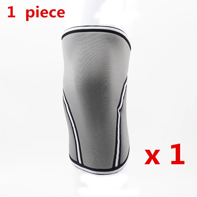 1 piece Gray 7 мм компрессионные наколенники гетры для тяжелой атлетики для бега Powerlifting наколенники гетры для фитнеса наколенники Поддержка для спортзала - Цвет: 1 piece Gray
