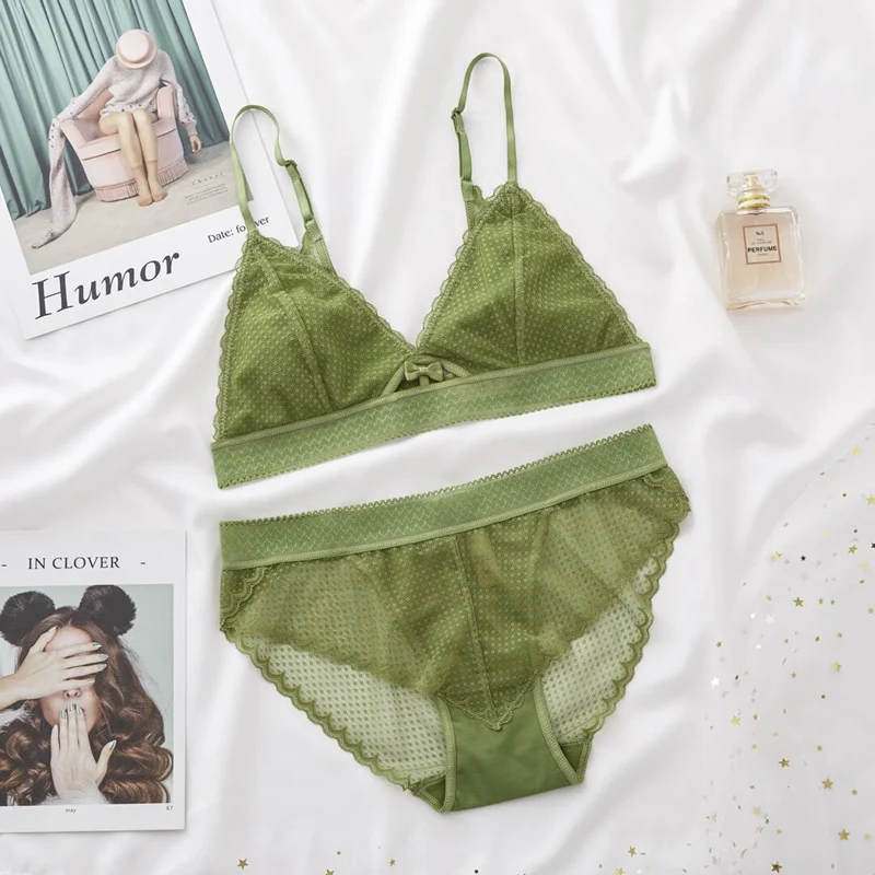 Сексуальный кружевной комплект с бюстгальтером без косточек женское нижнее