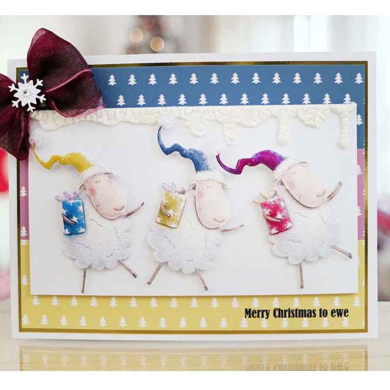 Металлические Вырубные штампы с надписью Merry Christmas to Ewe новинка 2019 трафареты для