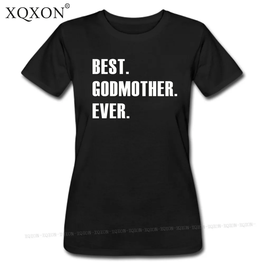 Женская футболка с коротким рукавом XQXON летняя из 100% хлопка надписью Best Godmother Ever
