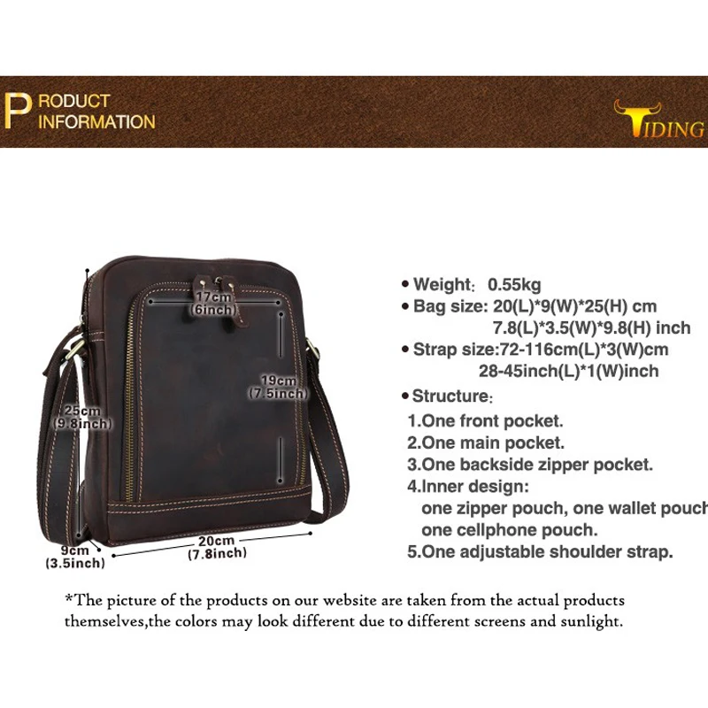 Роскошный высококачественный мужской портфель из натуральной кожи ручной