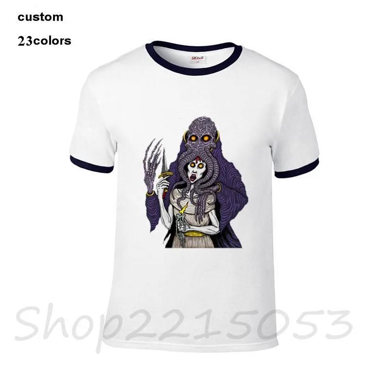 2021 streetwear Bad MF Azhmodai gygax lovecraft dnd cthulhu mind flayer illithid d20 Men game anime t shirts male tshirt t-shirt | Мужская