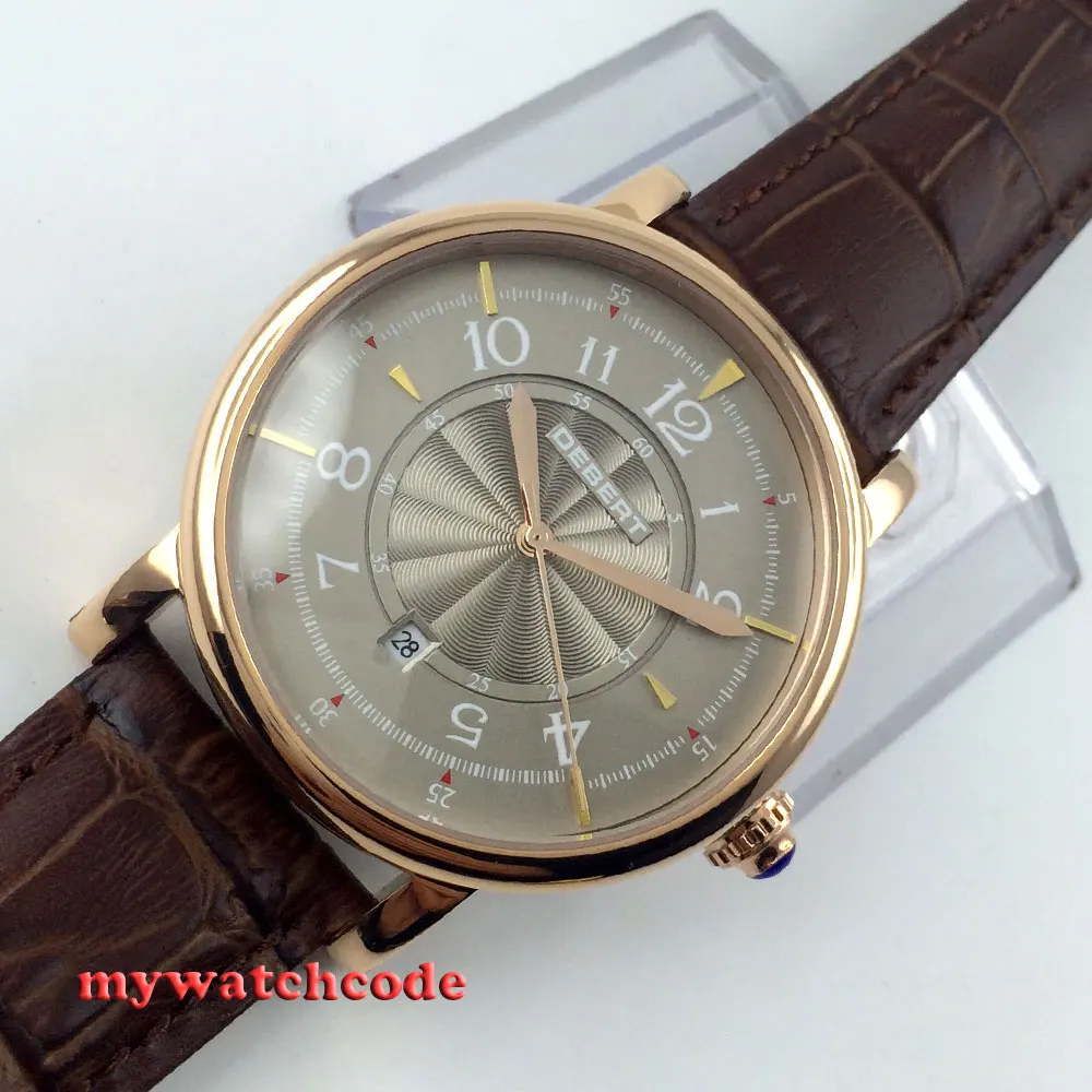 Мужские автоматические наручные часы debert с серым циферблатом и покрытием из