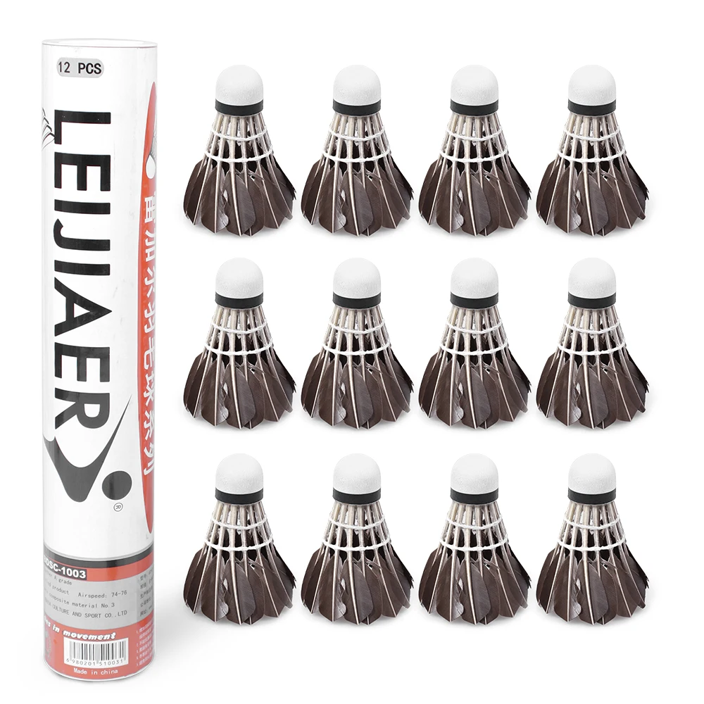12 шт/баррель утки перо Бадминтон Воланы Крытый Открытый Спорт Обучение бадминтон