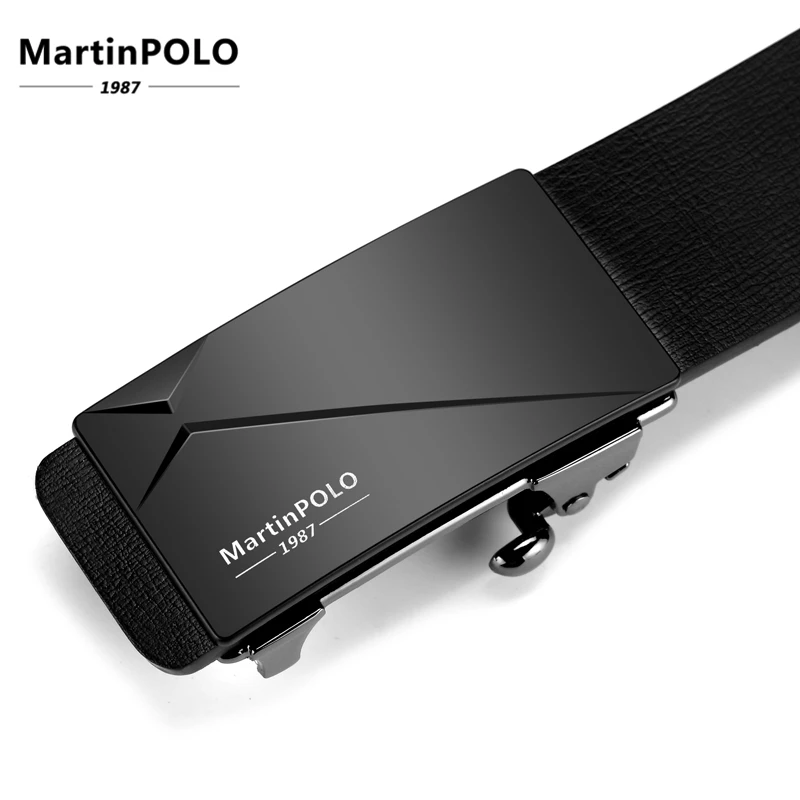 MartinPOLO Для мужчин автоматического офисные ремни Беззубик сплава пряжки ремешок