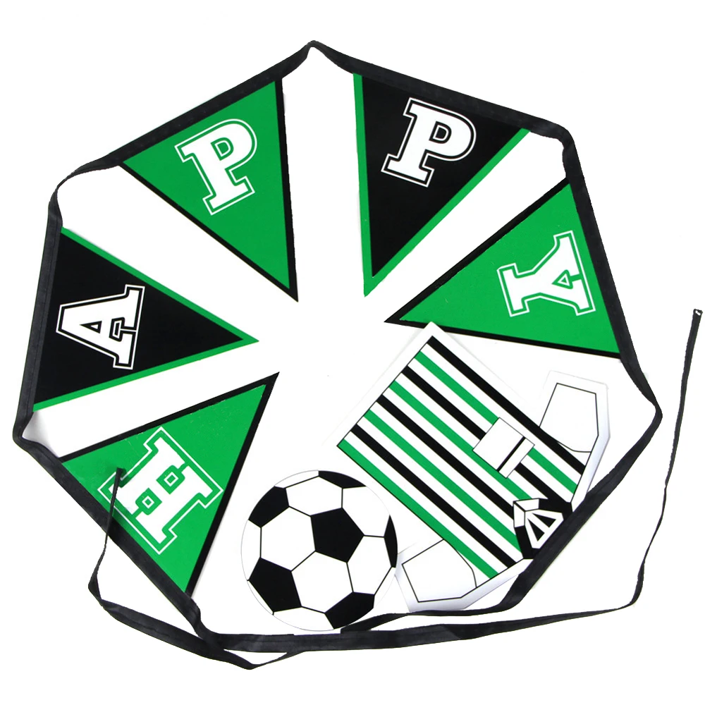 

Green Football Team Banner Triangular Happy Birthday Bunting Birthday Party Decoration for Kids Adults Men Favors