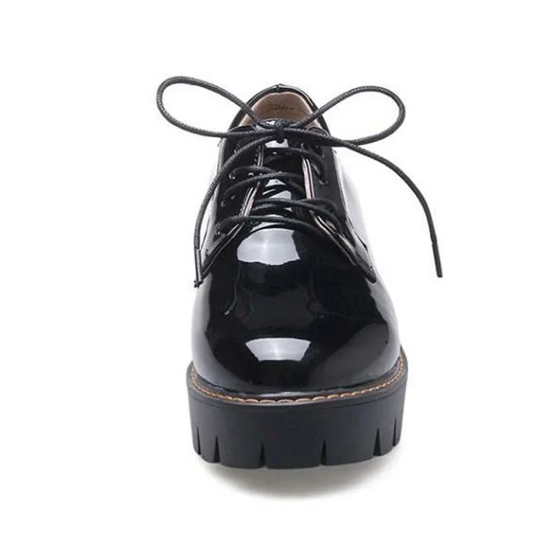 Обувь на платформе Женские туфли-оксфорды Высоком толстом каблуке Женская
