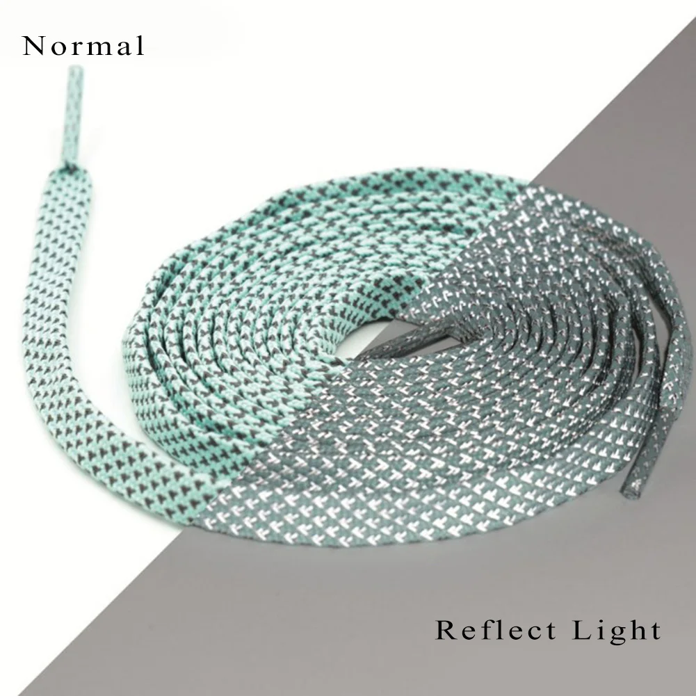 

1Pair 120cm Flat Reflective Shoe Laces safety Luminous Glowing shoelaces for Women Men Sport Sneakers Canvas Shoe Laces