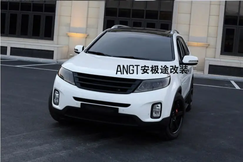 Высокое качество ABS черный UNPAINT автомобиль передний бампер гонки решетки Вокруг Накладка для KIA Sorento 2013
