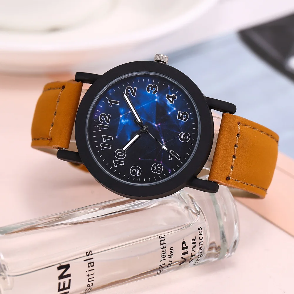 

Classic Quartz Watch Men Brown Black Leather Casual Wrist Watches Top Brand Men's Clock Simple Sports Watch Relogio Masculino
