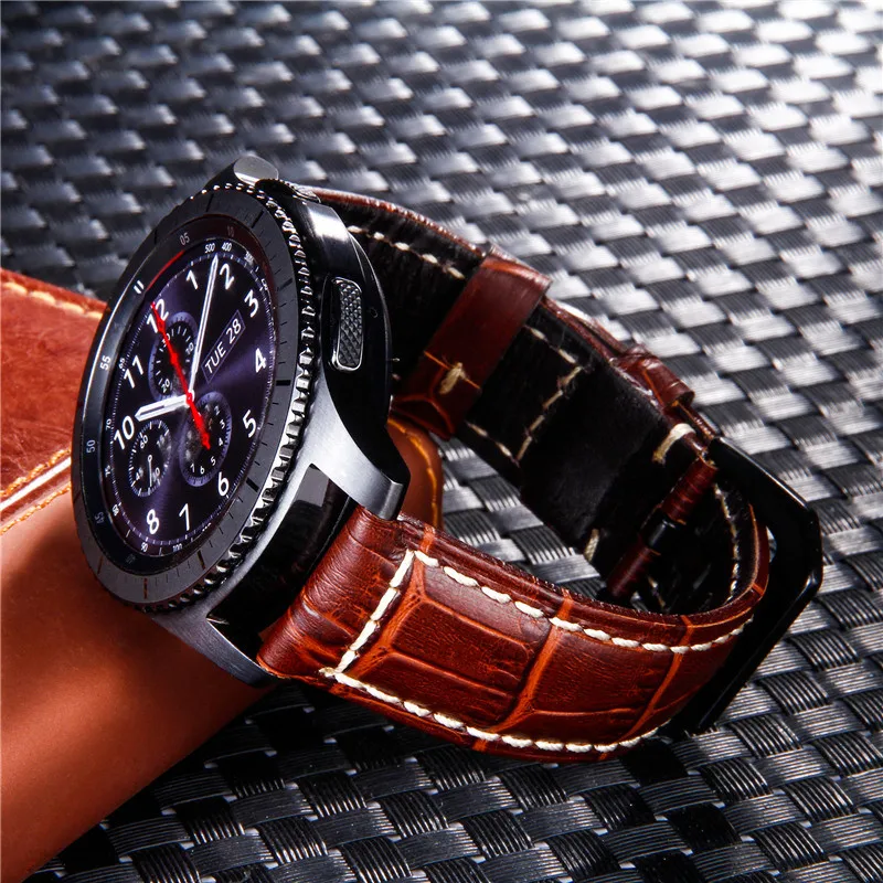 22 мм сменный ремешок из натуральной кожи для Samsung Gear S3 Frontier/Classic SM R760 и Moto 360 2nd Gen 46
