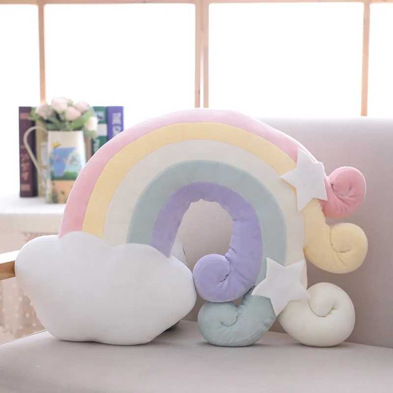 Creative Rainbow Pillow Cushion Plush Toy Home Sofa Decoration Children Christmas Gift Girl's Kawaii Valentine Present | Игрушки и