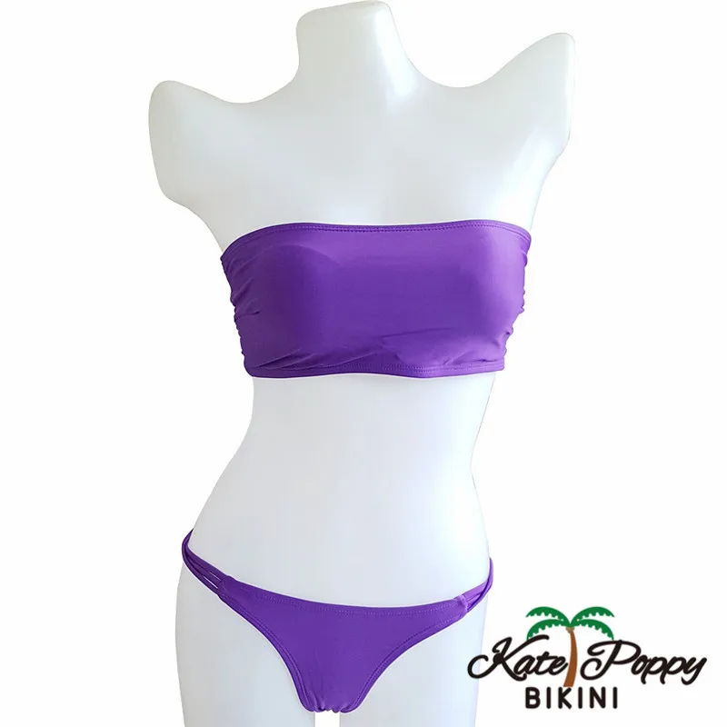 Women New Sexy Swimwear Off shoulder Bathing suit Solid Bikini Set Elastic Low Waist Biquini Brazilian |
