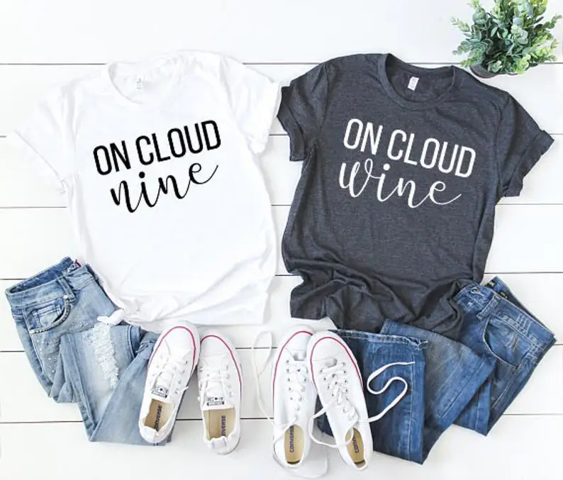 Skuggnas Новое поступление на Cloud Nine футболки вина девичник рубашка вечерние невесты