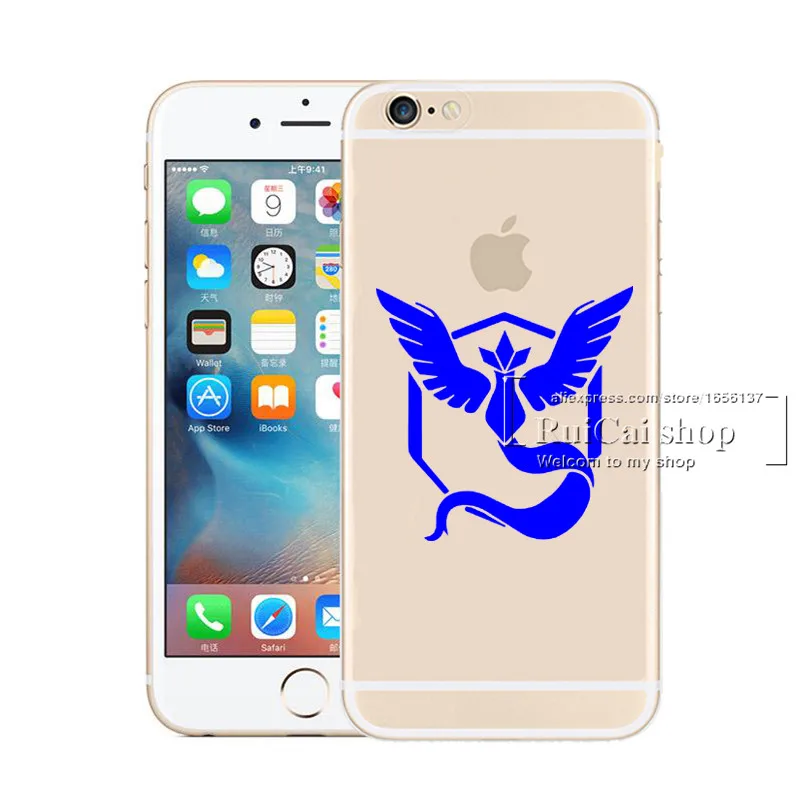 Силиконовый чехол с принтом Pokemons go game Team Valor Mystic Instinct мягкий из ТПУ кристаллами