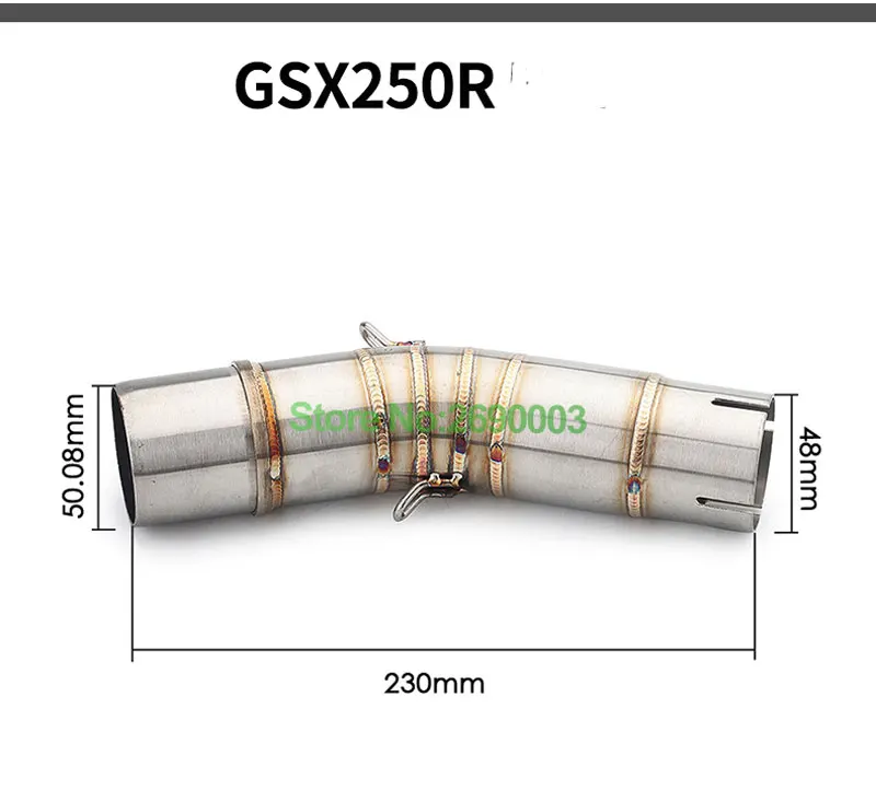 Выхлопной глушитель из нержавеющей стали для GSXR1000 GSR750 средняя звеньевая труба