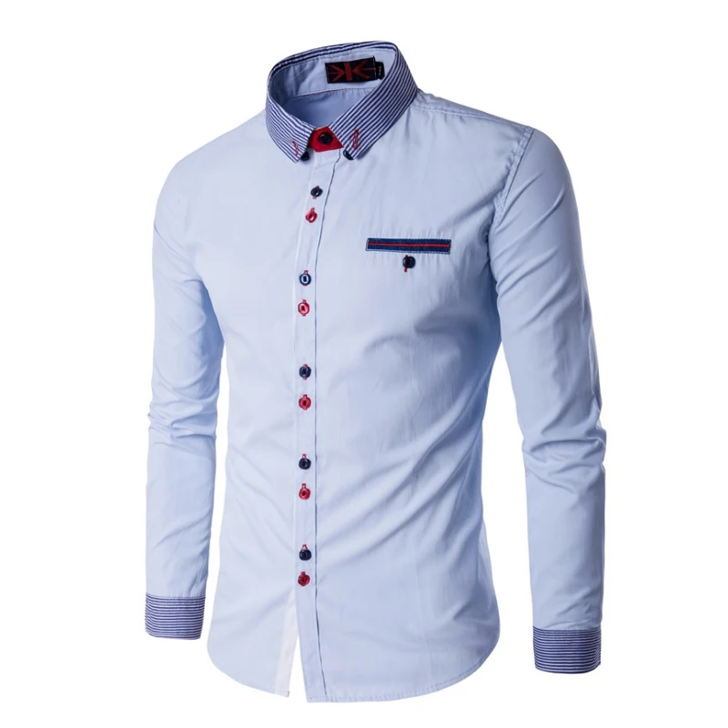 Модная мужская одежда рубашки Slim Fit Повседневная рубашка Для мужчин уникальные